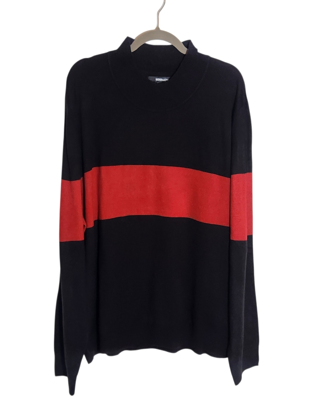 Fashion Nova Nova Men Red and Black Mock Neck Sweater Size XXXL NWT